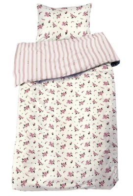 Stina Rosa Blommor Bäckebölja Bäddset Enkeltäcke 150x210 Redlunds