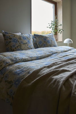 Bollungen Satin Beige Blommor Bäddset Dubbeltäcke 230x220 Kosta Linnewäfveri