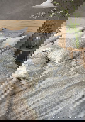 Garden Grön Blad Bäddset Dubbeltäcke 220x210 Borganäs of Sweden