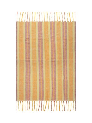 Pläd Vallvik Randig Orange 130x170 cm Kosta Linnewäfveri