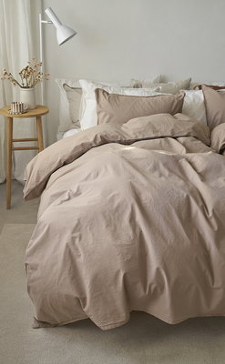 Enfärgat Brun Humble Bäddset Enkeltäcke 150x210 Borganäs of Sweden