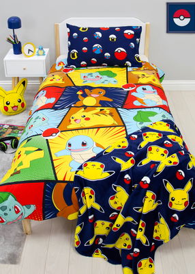 Pokemon Multi Barn Bäddset Enkeltäcke 150x210