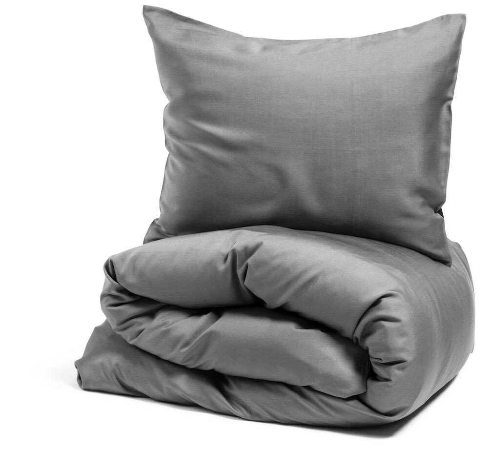 Nottingham Percale Lyocell Ljusgrå Bäddset Enkeltäcke 150x210 Kosta Linnewäfveri