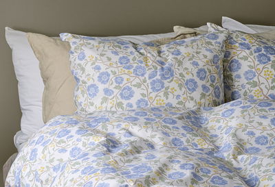 Bella Blå Blommigt Bäddset Enkeltäcke 150x210 Borganäs of Sweden