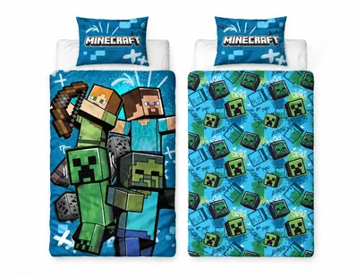 Minecraft Paket Bäddset + Badlakan Barn