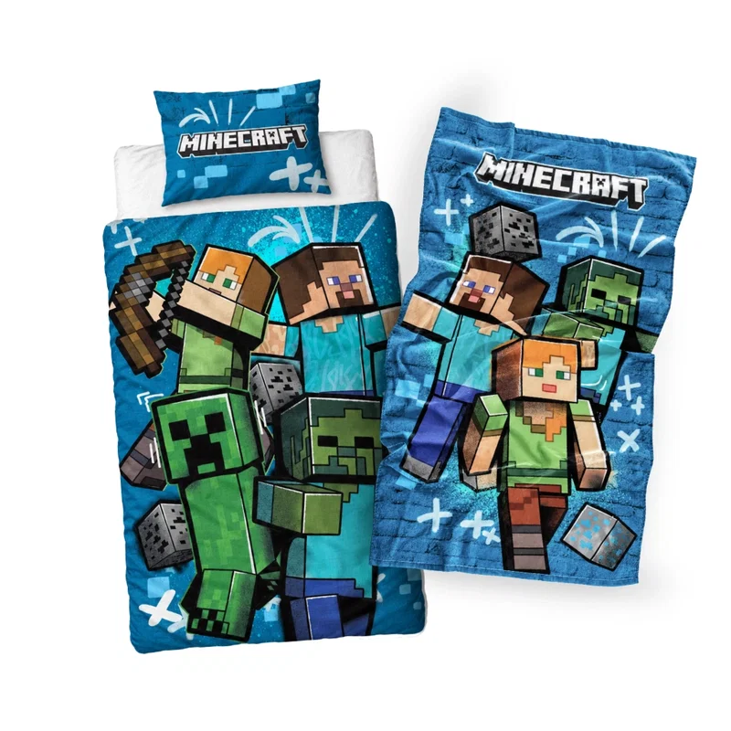 Minecraft Paket Bäddset + Badlakan Barn