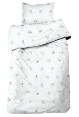Molly Vit/Persika Blommigt Bäddset Enkeltäcke 150x210 Redlunds