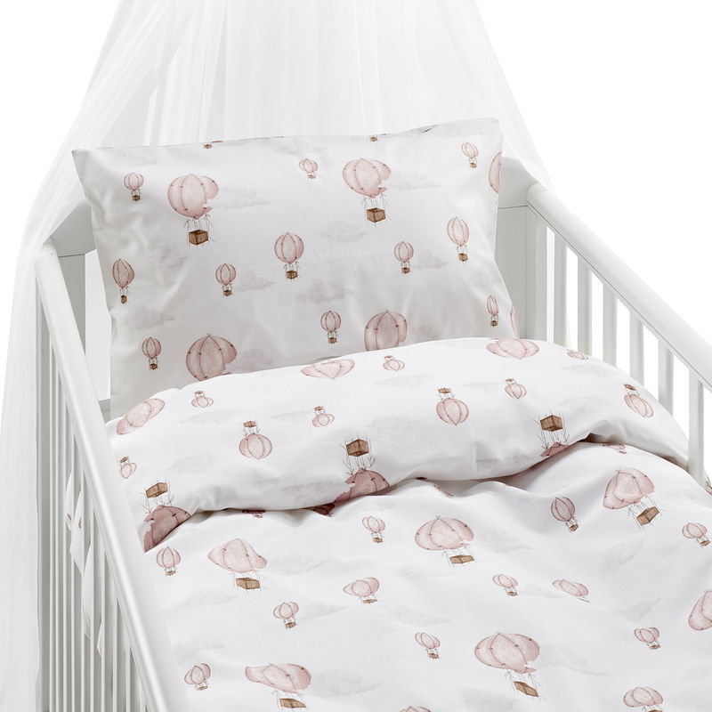 Ballong Rosa Bäddset Barnvagn 70x80 Borganäs of Sweden