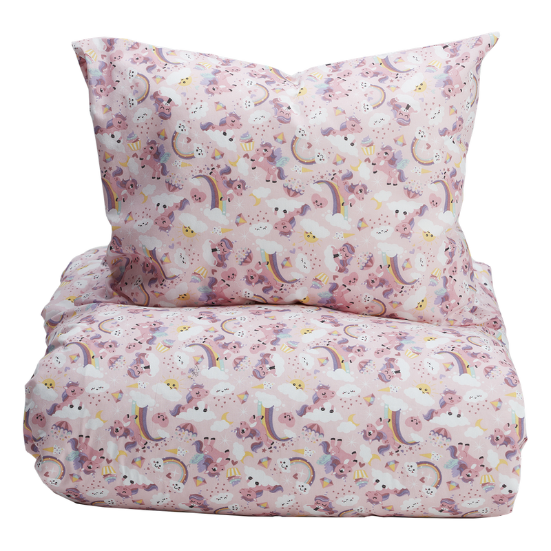 Unicorn Rosa Bäddset Enkeltäcke 150x210 Noble House Unicorn Rosa Bäddset Enkeltäcke 150x210 Noble House