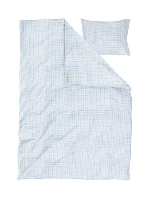 Dalskog Seersucker Blå Rutigt Bäckebölja Bäddset Enkeltäcke 150x210 Kosta Linnewäfveri