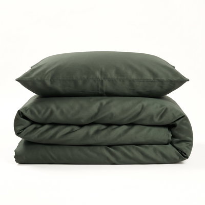 Grönt Satin Bäddset Enkeltäcke 150x210 Björk®