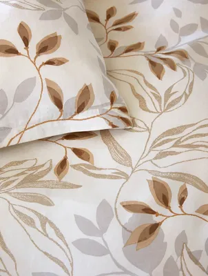 Nadja Elfenben Satin Blommigt Bäddset Dubbeltäcke 220x220 Höie