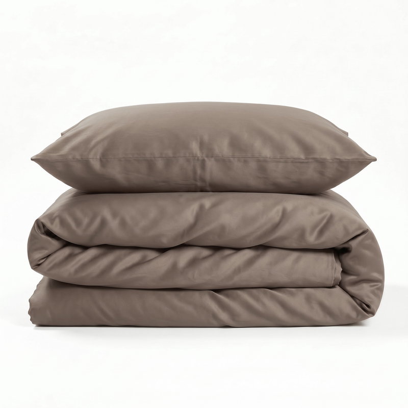 Brunt Satin Bäddset Enkeltäcke 150x210 Björk®