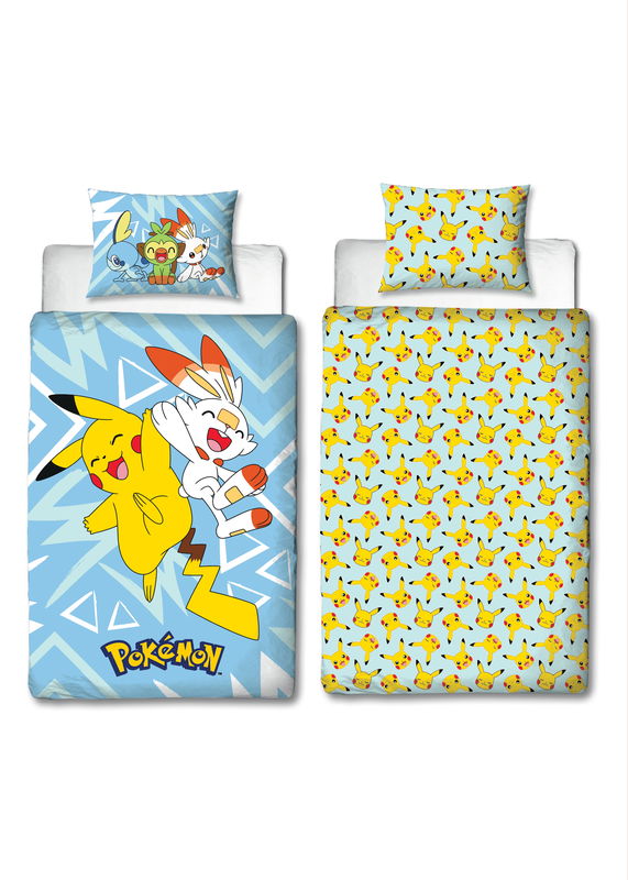 Pokemon Blå/Gul Barn Bäddset Enkeltäcke 150x210 Pokemon Blå/Gul Barn Bäddset Enkeltäcke 150x210