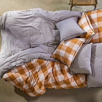 Randigt Flanell Svart Påslakan 150x210 Gripsholm