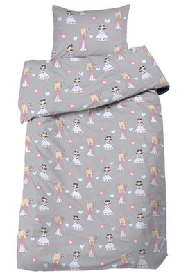 Prinsessa Grå Barn Bäddset Enkeltäcke 150x210 Redlunds