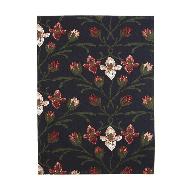 Amaryllis Kökshandduk Svart 50x70 Fondaco Amaryllis Kökshandduk Svart 50x70 Fondaco