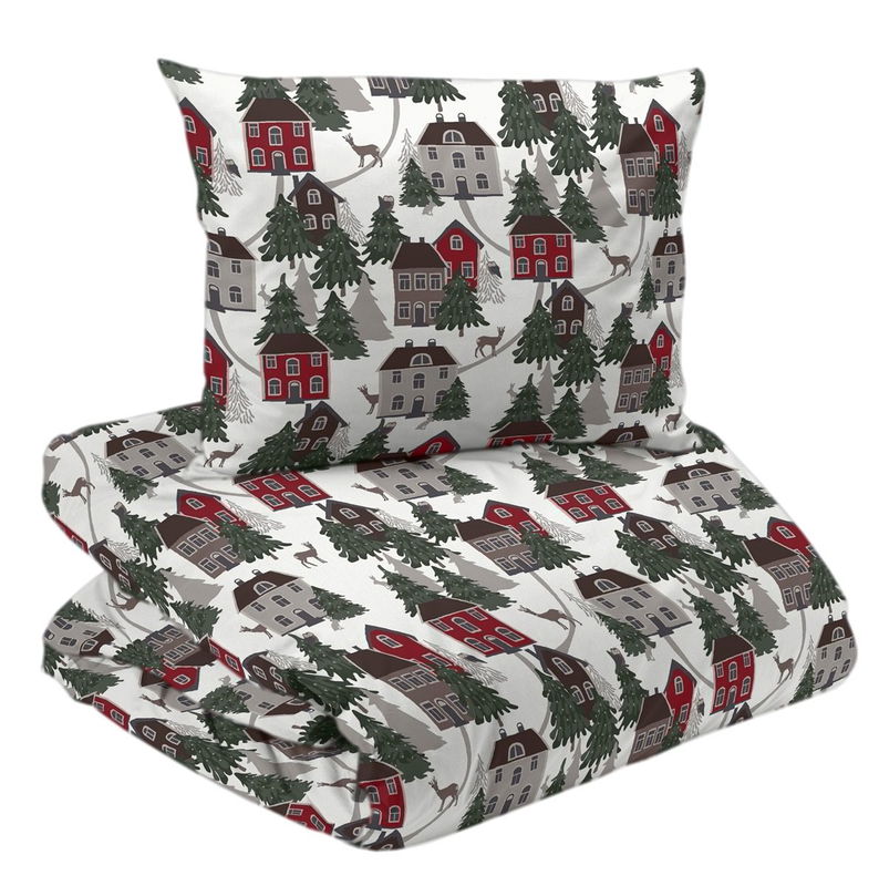 Vimmerby Vit/Röd Bäddset Enkeltäcke 150x210 Redlunds Vimmerby Vit/Röd Bäddset Enkeltäcke 150x210 Redlunds