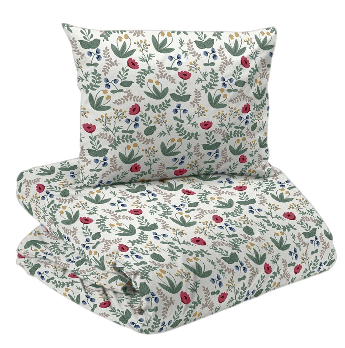 Lexie Vit Blommor Bäddset Enkeltäcke 150x210 Redlunds