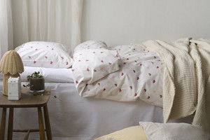 Hjärtrud Beige Bäddset Enkeltäcke 150x210 Borganäs of Sweden