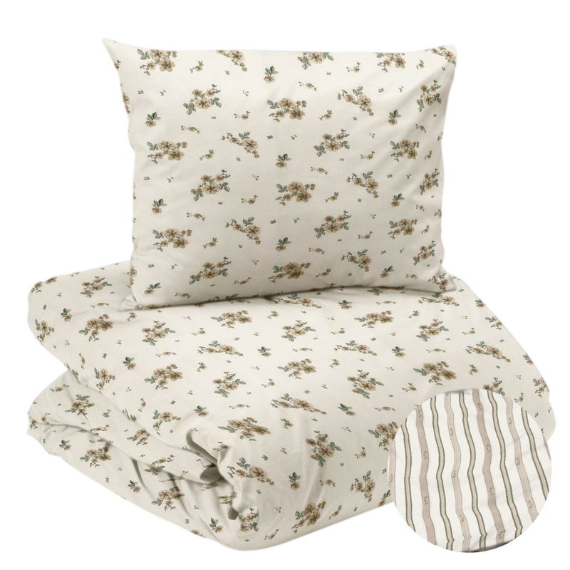 Stina Mullvad Blommor Bäckebölja Bäddset Enkeltäcke 150x210 Redlunds