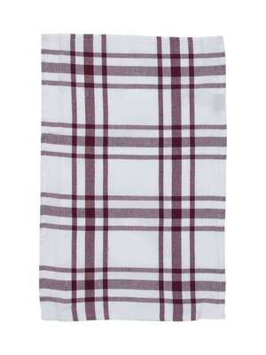 Kökshandduk Rutig Återvunnen Röd 40x60 Kosta Linnewäfveri