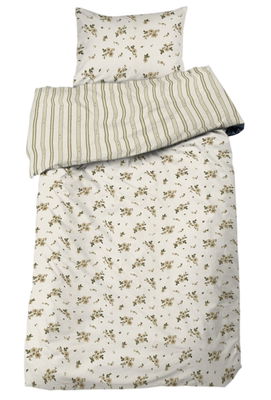 Stina Beige Blommor Bäckebölja Bäddset Enkeltäcke 150x210 Redlunds
