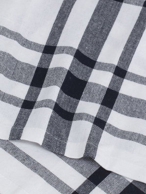 Kökshandduk Rutig Återvunnen Marinblå 40x60 Kosta Linnewäfveri