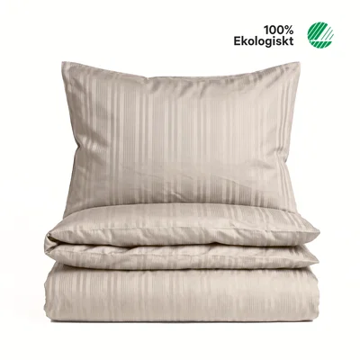 Teddy Satin Beige Bäddset Enkeltäcke 150x210 Classic Textile