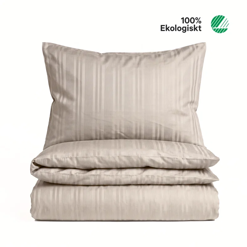 Teddy Satin Beige Bäddset Enkeltäcke 150x210 Classic Textile