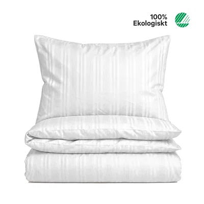 Teddy Satin Vit Bäddset Enkeltäcke 150x210 Classic Textile