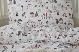 Fingal Svampar Vit Barn Bäddset Spjälsäng 100x130 Borganäs of Sweden