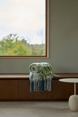 Pläd Tanum Randig Grön 130x170 cm Kosta Linnewäfveri