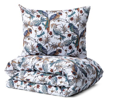 Sunningen Vit Satin Bäddset Enkeltäcke 150x210 Kosta Linnewäfveri