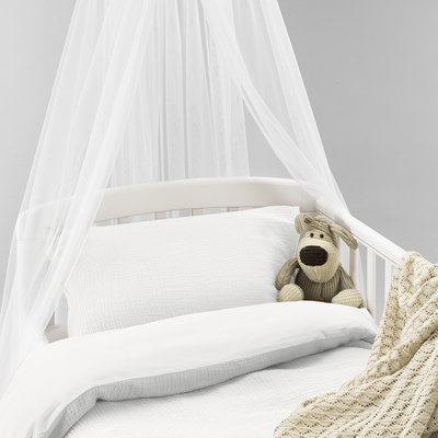 Enfärgat Vit Rolling Bäddset Spjälsäng 100x130  Borganäs of Sweden