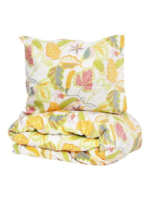 Brunnberg Satin Multi Blommor Bäddset Enkeltäcke 150x210 Kosta Linnewäfveri