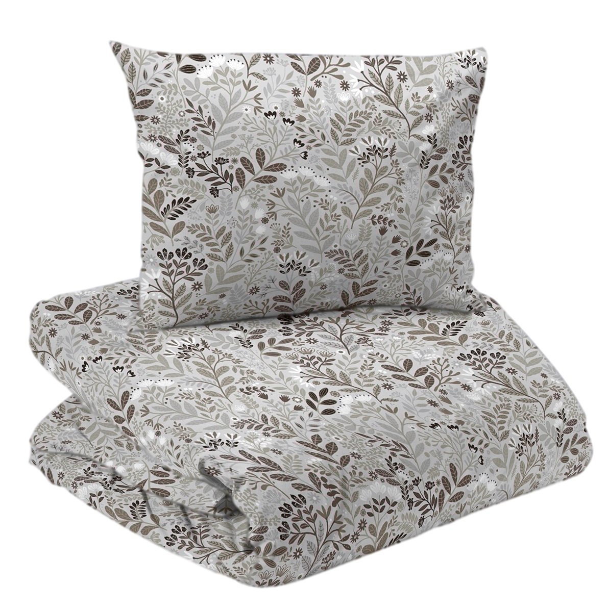 Hage Beige Blommigt Bäddset Enkeltäcke 150x210 Redlunds