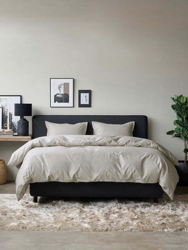 Egyptisk Bomull Percale Påslakan Dubbeltäcke Beige 225x220 Tempur