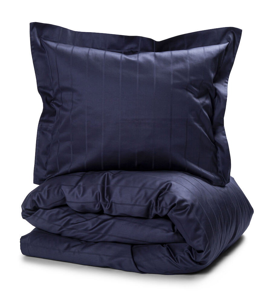 Liverpool Satin Marin Bäddset Enkeltäcke 150x210 Kosta Linnewäfveri