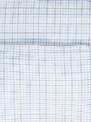 Dalskog Seersucker Blå Rutigt Bäckebölja Bäddset Enkeltäcke 150x210 Kosta Linnewäfveri