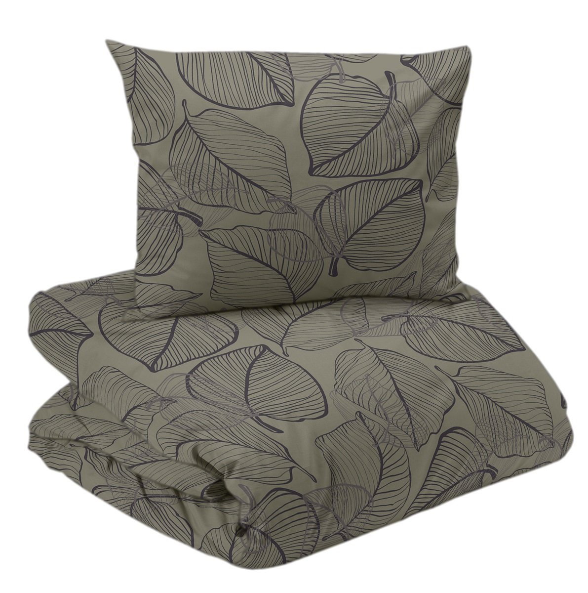 Hugo Khaki/grön Bäddset Enkeltäcke 150x210 Redlunds