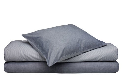 Runmarö Baby Randigt Chambray Marin/Vit Bäddset Barn 70x80 Classic Textile Runmarö Baby Randigt Chambray Marin/Vit Bäddset Barn 70x80 Classic Textile