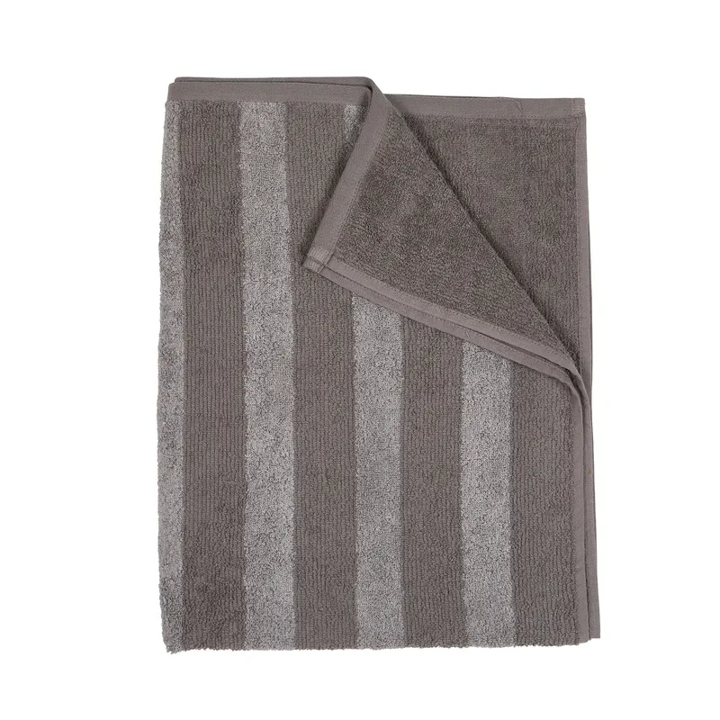 Stripe Frotté Grå Badrumshandduk Fondaco (70x140 cm)