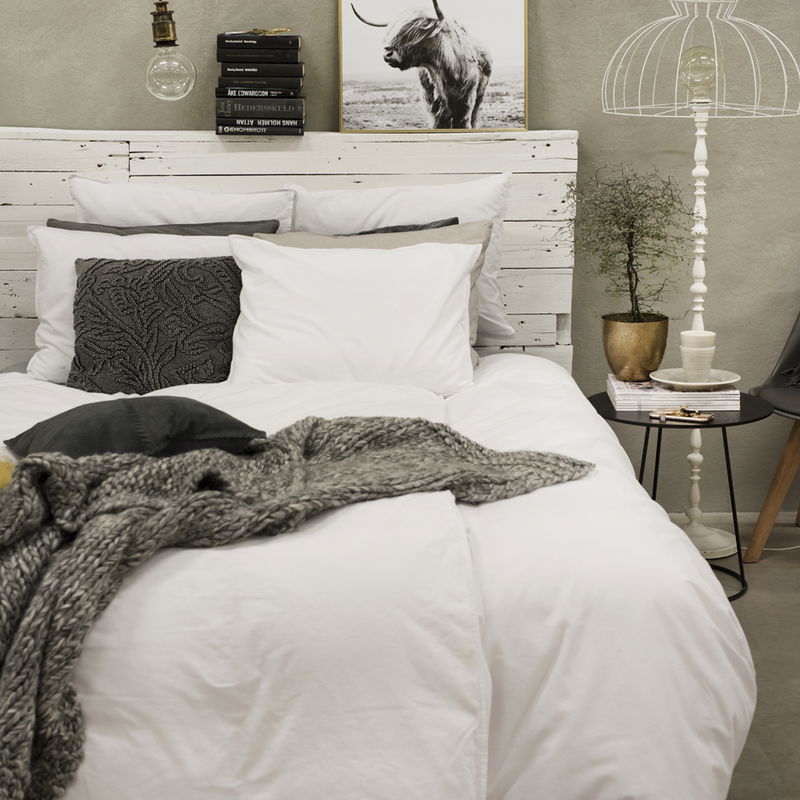 Enfärgat Vit Washed Bäddset Dubbeltäcke 220x210 Borganäs of Sweden