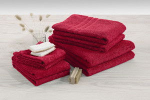 Basic Frotté Röd Badrumshandduk Borganäs of Sweden