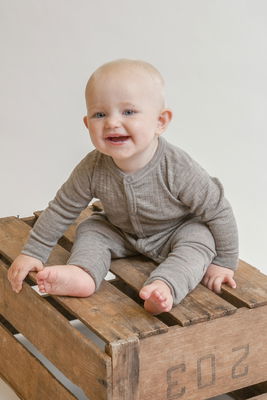 Ribbad Heldress Ull, Sesame melange