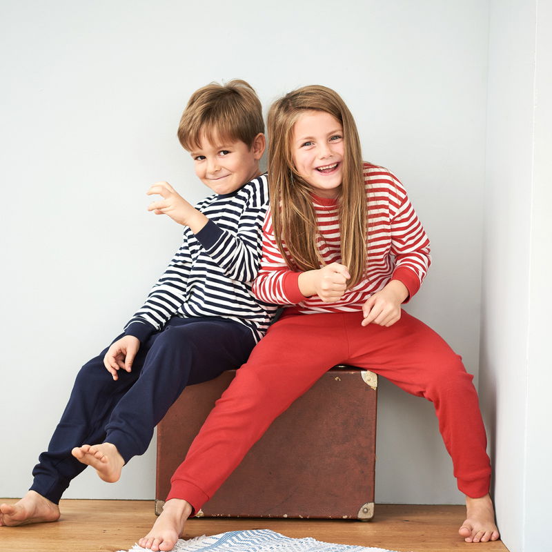 Pyjamas ekologisk bomull blå