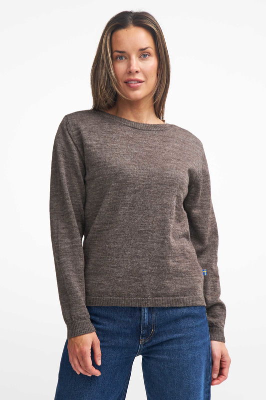 Tunn stickad Tröja Dam Ull, Nutmeg Tunn stickad Tröja Dam Ull, Nutmeg