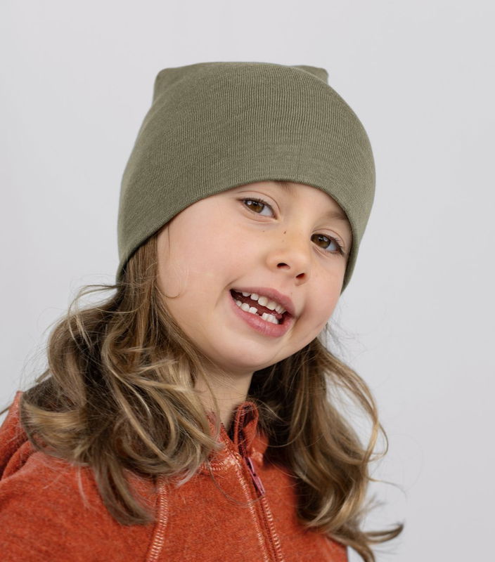 Mössa Ull/Siden, Olive