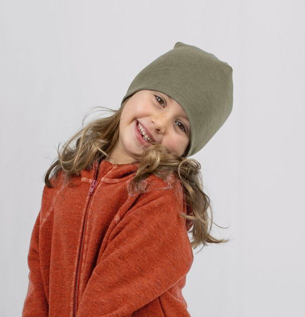 Mössa Ull/Siden, Olive